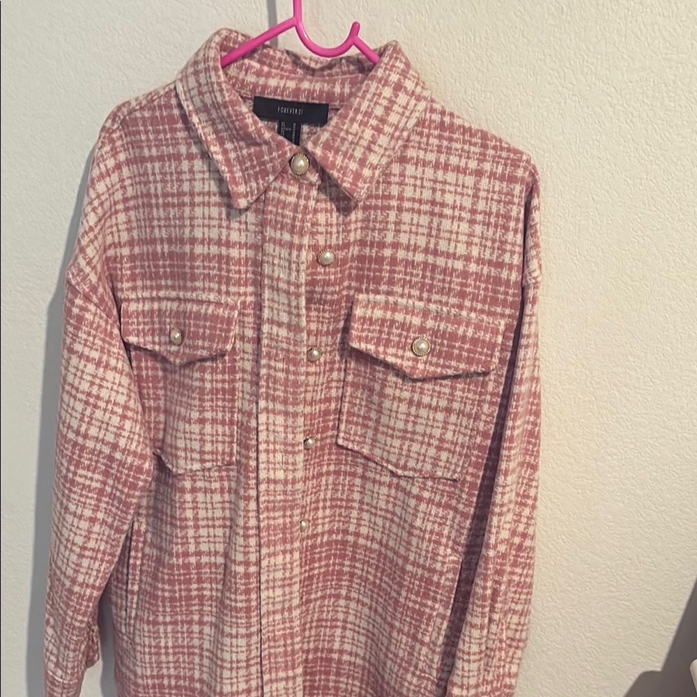 Forever 21 Pink and White Checkered Shirt